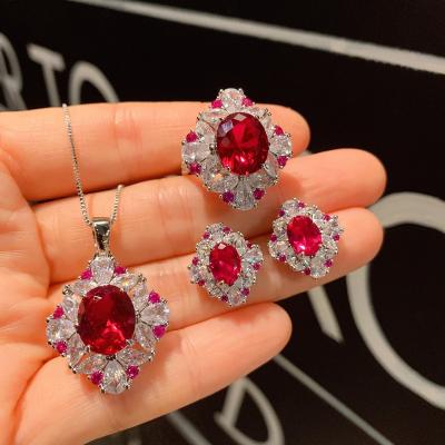 China Vintage European and American popular imitation pigeon earrings blood red treasure Dan retro shaped dangle earrings ring head 10X12 6X8 for sale