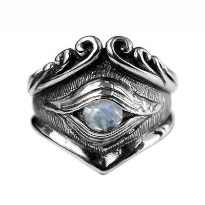 China Retro original designer Craft Warcraft Eye of Warcraft Ring Originality Exaggeration Domineering Men's brand Thai silver jewelry for sale