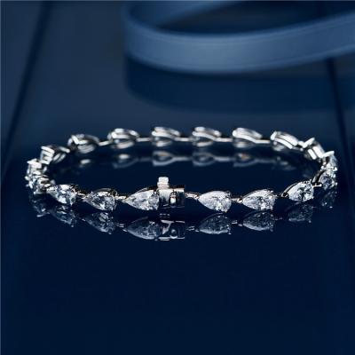 China BOHEMIA 50 points European and female drop-shaped diamond bracelet fashion personality American silver high carbon diamond wrist jewelry for sale