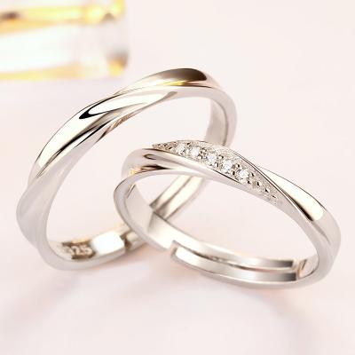 China Simple original design Western style Tonglin couples ring pairs 925 silver female personality pairs ring to send girlfriend birthday gift for sale