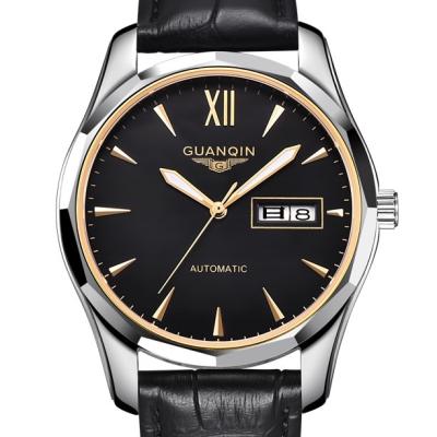 China GUANQIN Automatic Date Movement Japanese Steel Mechanical Steel Men's Wristwatch for sale