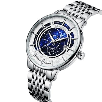 China Power Reserve Mens Stainless Steel Case Luxury Customized Luminous Fashion Men Automatic Mechanical Watch for sale