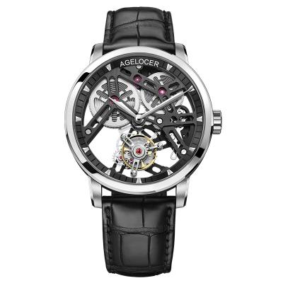 China Custom Power Reserve Agelocer 9001A1#2 Brand Sports Skeleton Business Men's OEM ODM Luxury Automatic Mechanical Wristwatches for sale