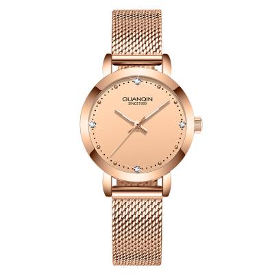 China GUANQIN Women Quartz Watch Stainless Steel Sports Watch Women Dress Strap Waterproof Relogio Feminino Clock for sale