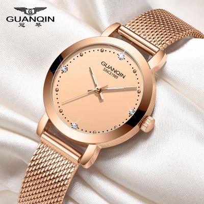 China GuanQin Hot Selling Luxury High Quality Lady Quartz Watch Women Wristwatches Water Resistant for sale