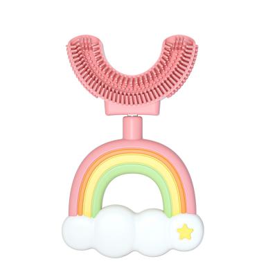 China Hand-operated children's manual full silicone baby children say soft stiffened lip toothbrush toothbrush for sale