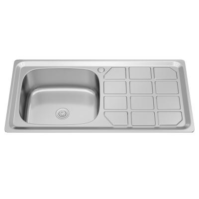 China Commercial Faucet Kitchen Sink 304 Stainless Steel Restaurant Kitchen Sink Being Set With Faucet for sale