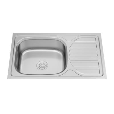 China Without Faucet Single Bowl Kitchen Sink Undermount Stainless Steel Kitchen Sink With Drainer for sale