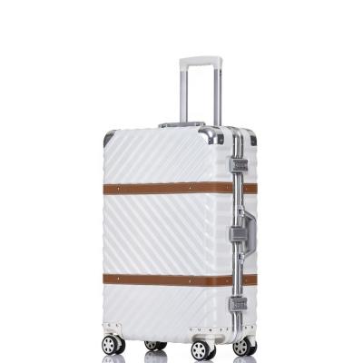 China Retro Universal Wheel Frame Trolley Large Capacity Aluminum Suitcase With Universal Wheel Cipher Lock for sale