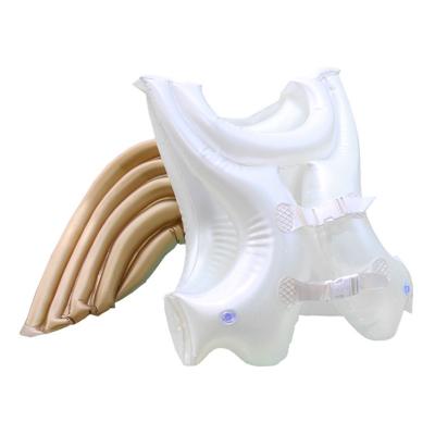 China 2021 Newest Arrival Angel Wings Baby Kids Swimsuit Rings Angel Wings Thick Inflatable PVC Built Summer Vacation Float Tool For 5-8Y for sale