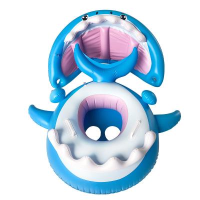 China New Design Shark PVC Safety Shark Inflatable Ring Float Water Fun Design Inflatable Kids Float Swimming Ring for sale