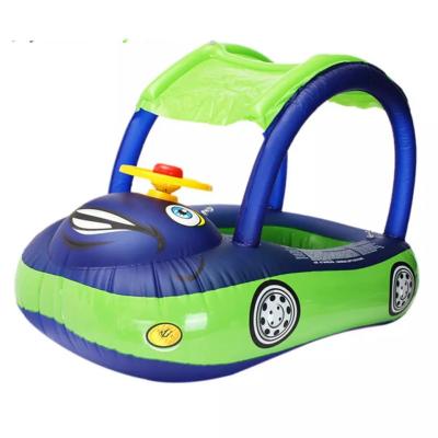 China Car Baby Swim Ring Sunshade Steering Wheel Safe Vacation Summer Floating Kids Pose Boat Toys Inflatable Water Pool Tube Swimming PVC for sale