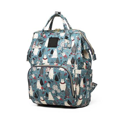 China Water Resistant Printing Soft Foldable Waterproof Diaper Bag For Mommy Diaper Backpack Baby Diaper Bag Fashionable for sale