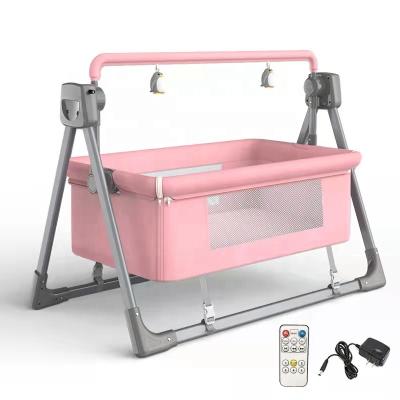 China New modern hot sale baby hutch can be moved to adjust the level of splice folding crib bed baby hutch for sale