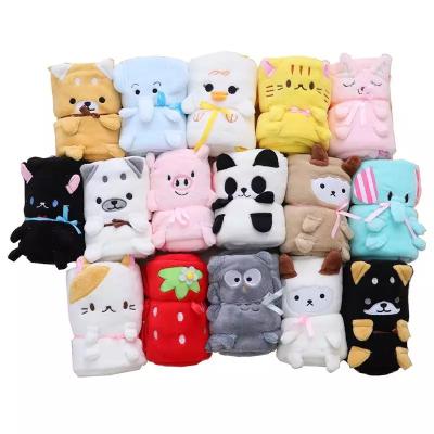 China Folded Kids Blanket Animals Design Soft Cartoon Fleece Fabric Bedding Sheet Throw Towel For Baby Adults Nursery Travel Cobija Cobertor for sale