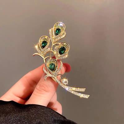 China Vintage Peacock Brooch Vintage Peacock Flower Brooches Vintage Elegant Brooches Women for sale