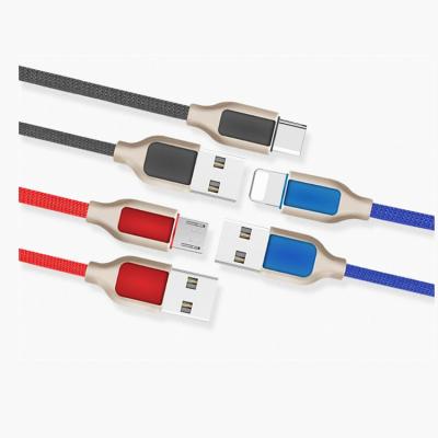 China Mobile phone zinc alloy plug fast charging charging cable applicable to IOS Android TYPE-C lightning 8 mobile phone data cable for sale