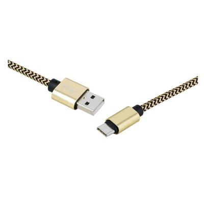 China Nylon Braided Mobile Phone USB A USB C 2.4A Data & Sync Fast Charging Cable 0.5m for sale