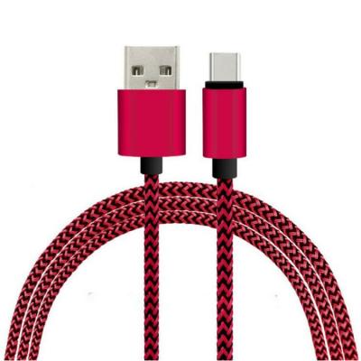 China Nylon Braided Mobile Phone USB A USB C 2.4A Data & Sync Fast Charging Cable 0.5m for sale