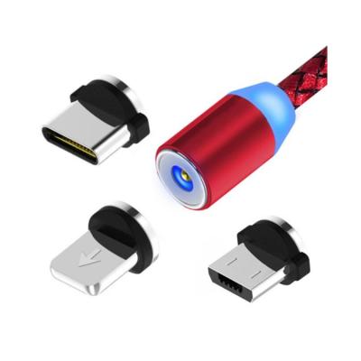 China Mobile Phone 3 in 1 USB C Magnetic Cable Plug Magnet Micro USB Cable for sale