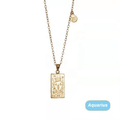 China Custom Religious Zodiac Vintage Hip Hop Mens Jewelry 18k Stainless Steel Pendants Necklace Punk 2021 Gold Plated Jewelry For Women for sale