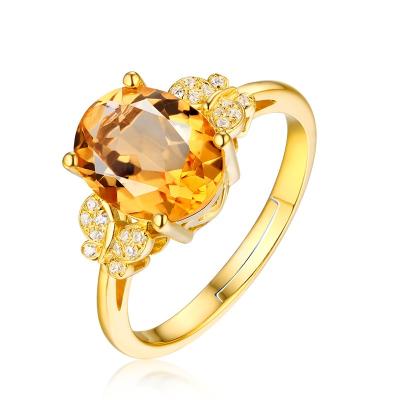 China Hot Sale Amazon 14k Gold Dollar Gemstone Butterfly Zircon Women Ring Open Adjustable Fashion Jewelry Rings for sale