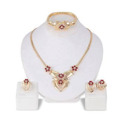 China Wholesale Vintage African 18K 24K gold plated Indian bridal jodha jewelry set necklace earring akbar Dubai wedding bridal jewelry sets for sale