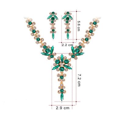 China Best Big Selling Bridal Jewelry Sets Crystal Wedding Necklaces Earrings Set African Luxury Rhinestone Statement Women Jewelry Set for sale