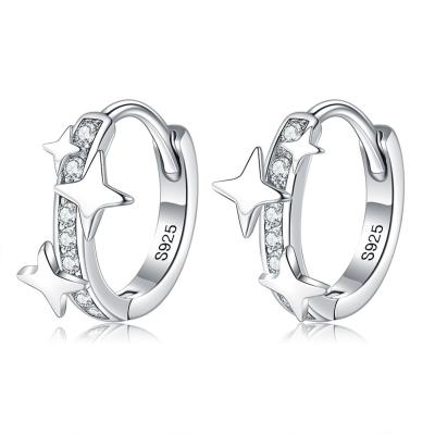 China Genuine Rhodium 925 Sterling Silver Hoops Wedding Earring Fashion Woman Jewelry CLASSIC for sale