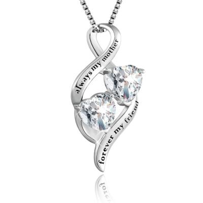 China Romantic Women S925 Sterling Silver Fashion Zircon Necklace Elegant and Exquisite Jewelry Boutique Necklace for sale