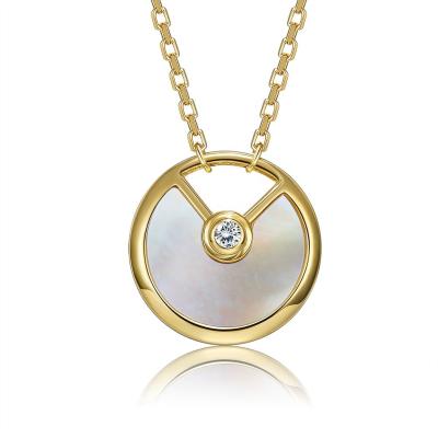 China Romantic Top Quality 18K Gold Jewelry Women Fashion Pendant Necklace Sterling Silver 925 For Girl Gift for sale