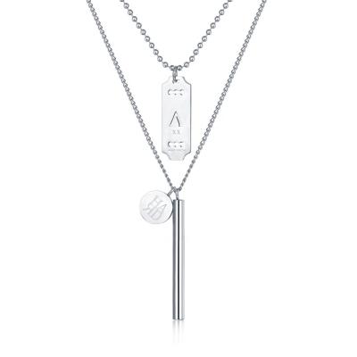 China New Arrivals Stainless Steel Romantic Couples Charm Necklace for sale