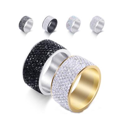 China Hiphop Diamond Luxury High Quality Stones Rings 18k Silver Titanium Gold PVD Plated Stainless Steel Gemstone Finger Men Ring For Men for sale