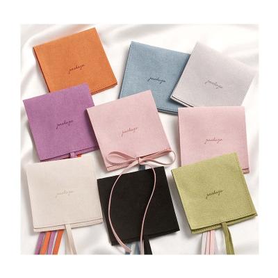 China Custom Logo Leather Velvet/Suede/Microfiber/Microfiber Drawstring Jewelry Packaging Pouches /Custom Velvet Leather Pouches Bag Customized Design Cotton Canvas Jewelry Pouch for sale