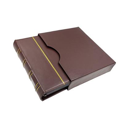 China Empty Bamboo Coin Collection Book Can Be Customized Leather Stamp Album for sale