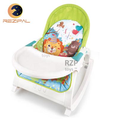 China Modern lion party 2 in 1 junior dining baby rocker sleeper baby rocker bouncer chair musical vibe for sale