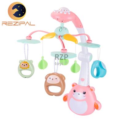 China Bear Crib Bell Baby Crib Mobile Musical Cute Projection Mobile Baby R/C Musical Toy with Remote Control for sale