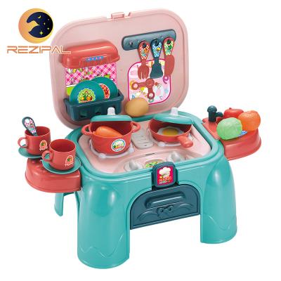 China ABS 2 in 1 Top Set Toy Kitchen Kids Play Chair Kids Cooking Toys Kitchen Set Toys for Child for sale