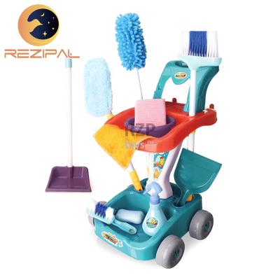 China New 2022 Trolley Household Item Mini Cleaning Tools And Accessories Pretend To Play Other Household Cleaning Tools Kids Play Game for sale