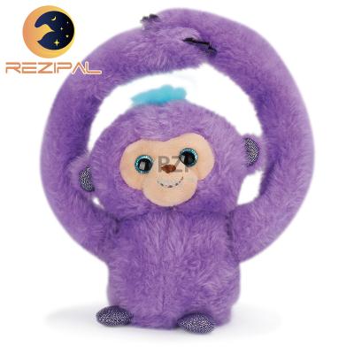 China Record and Answer Read Stuffed Monkey Toy Music Baby Soft Rolling Toy and Plush Toy Animal Toys New Gift for sale