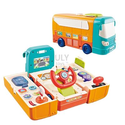 China Toy Good Quality New Arrivals Orange ABS Educational Music School Bus Diecast Remote Control Toy for sale