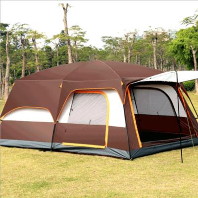 China Two-bedroom and one-living camping tent trailer camping tent outdoor portable camping raincoats/family 8-12 raincoats for sale