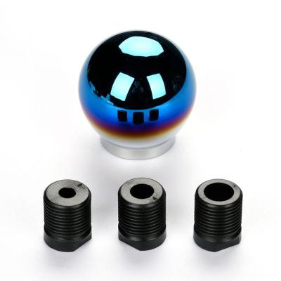 China Single Color Minus Pattern Car Refits Metal Around Shift Key Handball Aluminum Alloy Semi Baked Blue Universal Shift Knob for sale