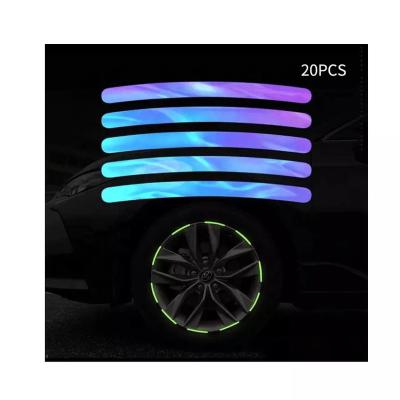 China New 20pcs Rim Strips Car Wheel Hub Car Stickers Universal Automotive Auto Motorcycle Decorative Reflective Sticker China-chic Accessories, Bike for sale