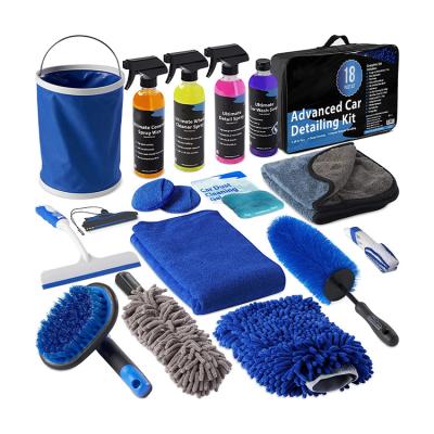 China Hot Selling Amazon Car Cleaing Portable Indoor Outdoor 18pcs Car Wash Tools Kit Car Wash Equipment Wash Tool Kit for sale