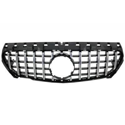 China Front Bumper Plastic Exterior ABS PP Grille Accessories Car Grille For MERCEDES CLA SERIES W117 Style GTR Gray 2013-2015) ( for sale