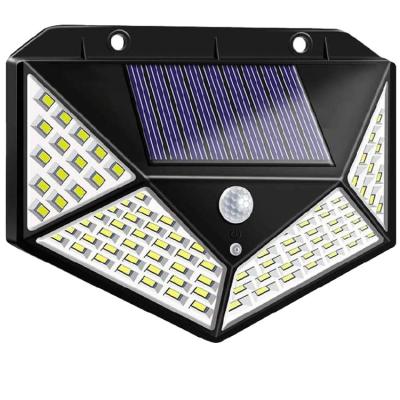 China 100LED Security Plastic Outdoor Solar Light Solar Lights With Motion Sensor 3 Modes IP65 Waterproof Solar Fence Light for sale