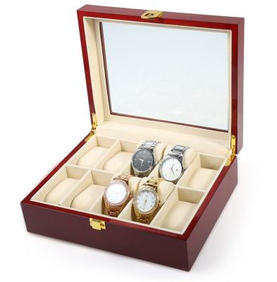 China Display Watches Customized Mirror Interior Design Wooden Pocket Watch Display Case With Interior Fabric Insert for sale