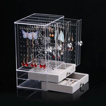 China Necklace Earring Stand Jewelry Rack With Drawers Rectangle Shape for sale