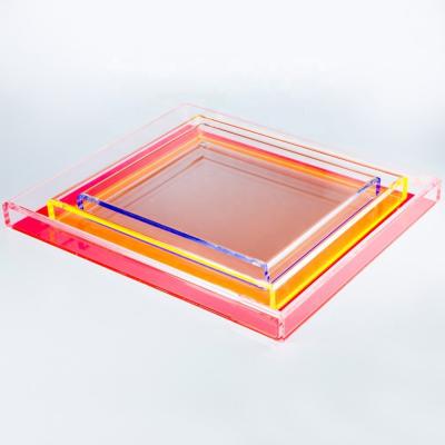 China PMMA Custom Design Home Accessories Storage Divider Acrylic Jewelry Tray for sale